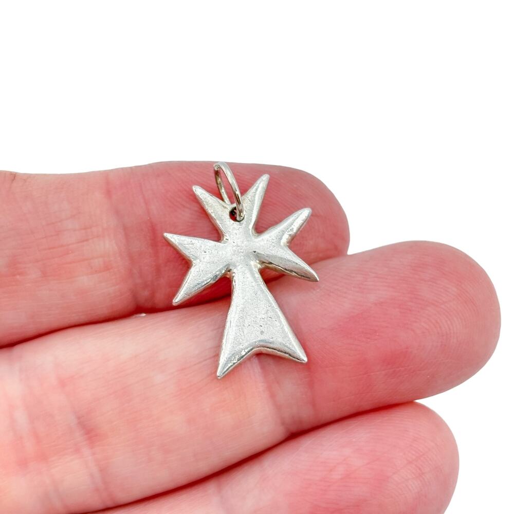 Vintage Sterling Silver 925 Maltese Cross Pendant
